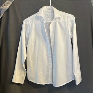 Boys dress shirt. White long sleeve, Calvin Klein. Youth size 12.